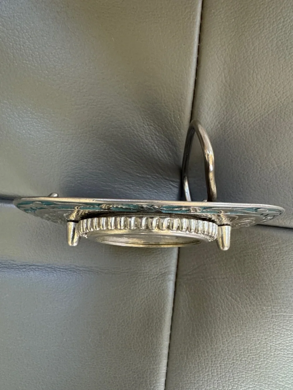 1923 SILVER $ BELT BUCKLE with GENUINE PEACE DOLLAR ADAPTABLE USA VINTAGE UNISEX